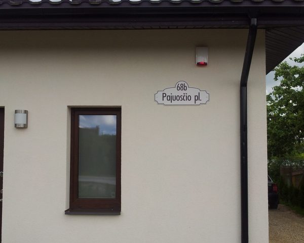 Informacinė lentelė „namo lentelė su gatvės pavadinimu 700x325mm“, aliuminio kompozitas