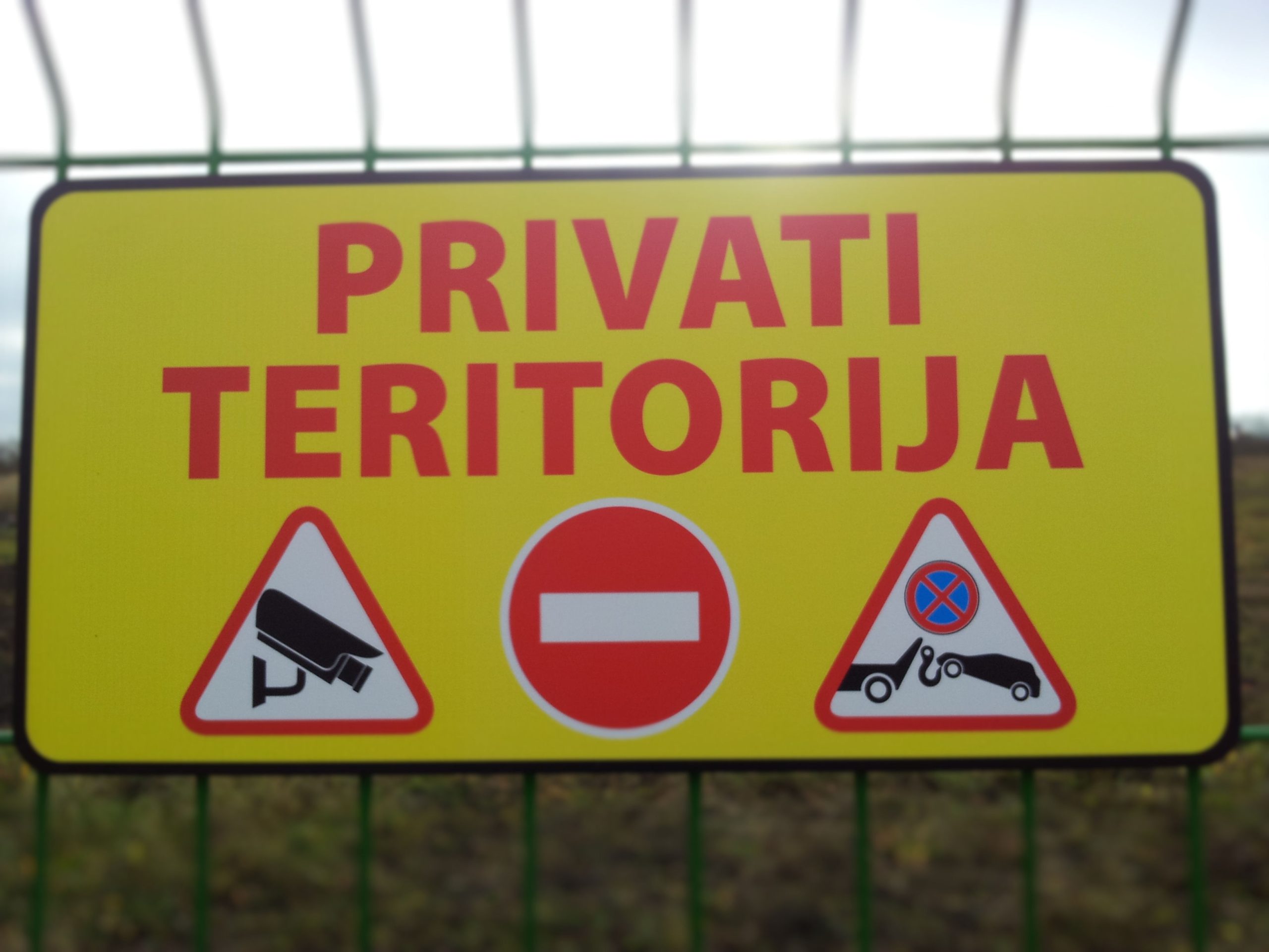 Informacinė lentelė „privati teritorija“, 40x20 cm, aliuminio kompozitas