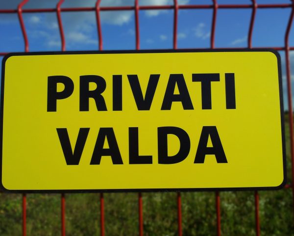 Informacinė lentelė „privati valda“, 40x20 cm, aliuminio kompozitas