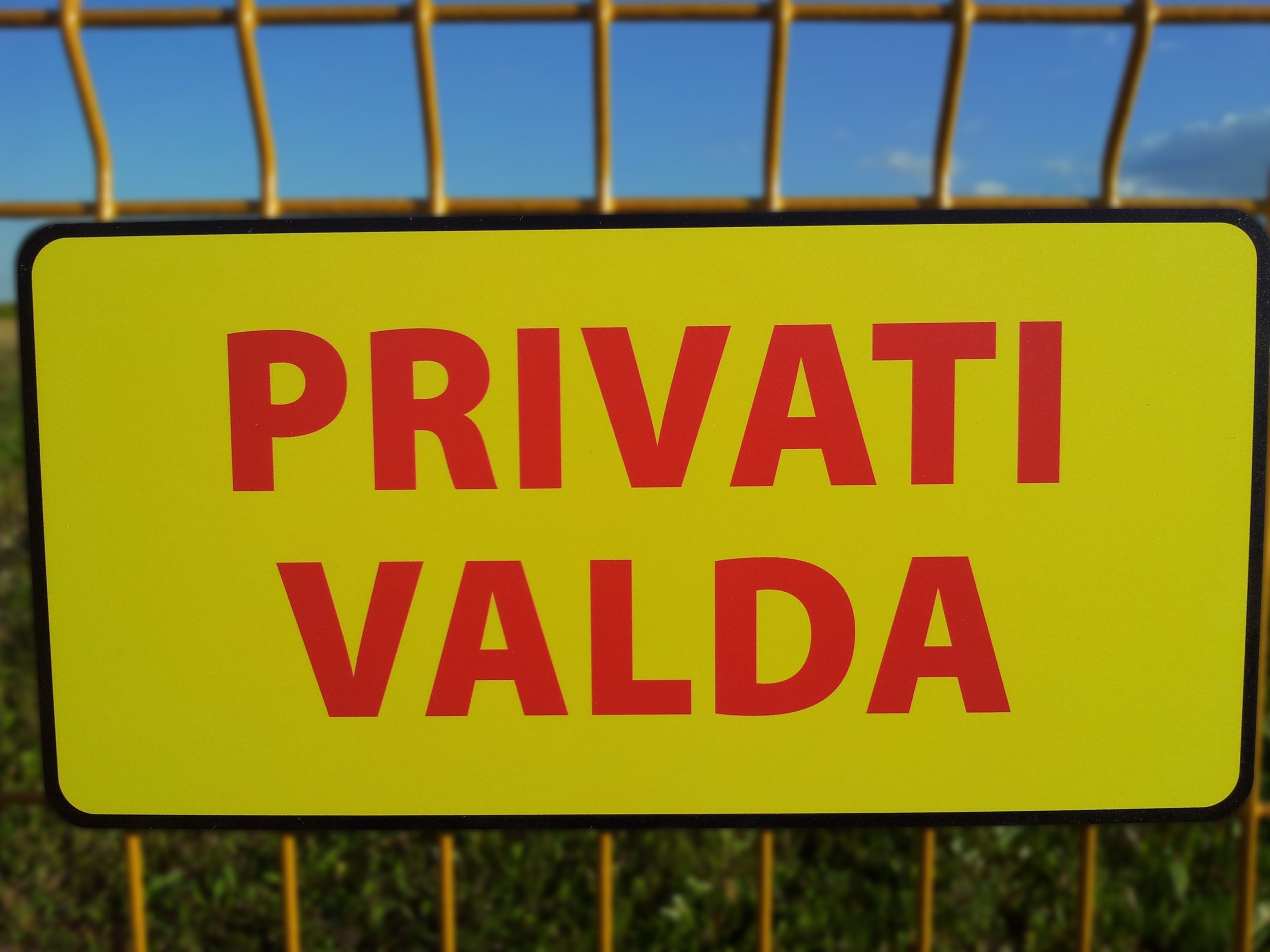 Informacinė lentelė „privati valda“, 40x20 cm, aliuminio kompozitas