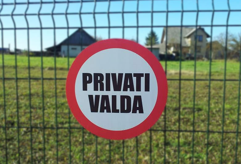 Informacinė lentelė „privati valda“, 40 cm, aliuminio kompozitas